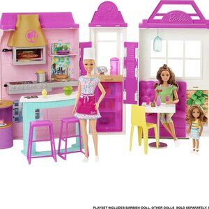 Barbie Doll & Playset, Cook 'n Grill Restaurant with Pizza Oven & 30+ Pieces Inc